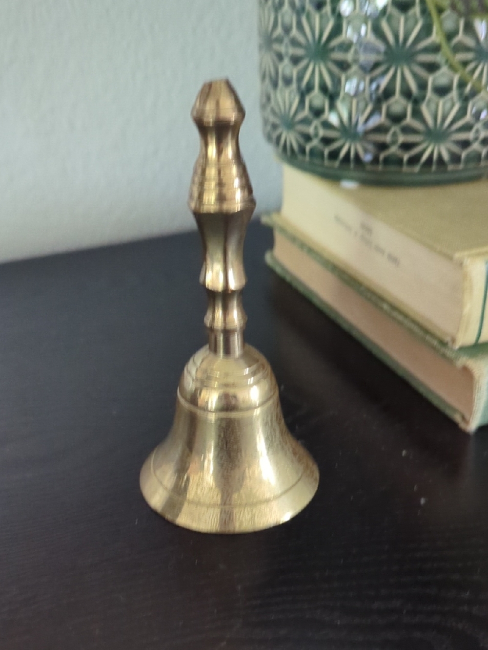 Vintage Brass Hand Bell - Polished Gold Decorative Bell